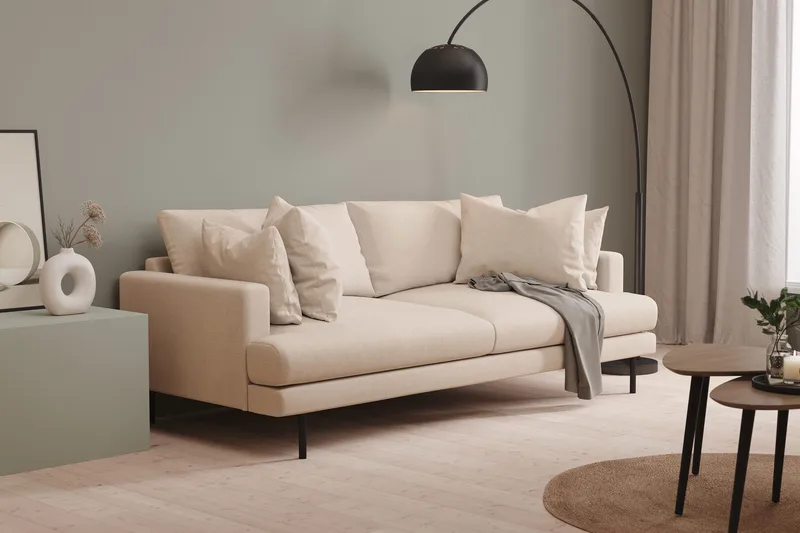 Menard 4-seters Dyp Stoffsofa - Beige - Møbler - Sofaer - 4 seter sofa