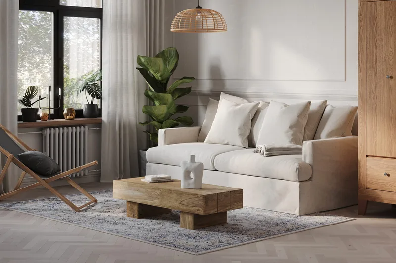 Menard 4-seters Dyp Stoffsofa - Beige - Møbler - Sofaer - 4 seter sofa