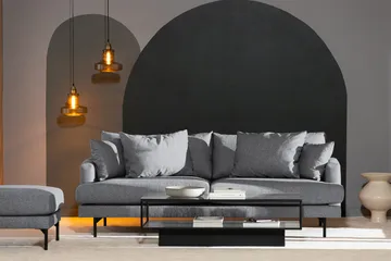 Menard 4-seters Dyp Stoffsofa - Grå - Møbler - Sofaer - 4 seter sofa