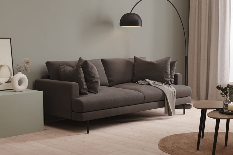 Menard 4-seters Manchestersofa - Mørk grå - Møbler - Sofaer - 4 seter sofa