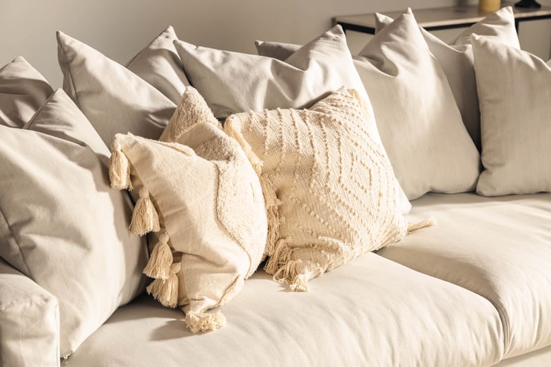 Menard 4-seters Stoffsofa - Lys grå - Møbler - Sofaer - 4 seter sofa