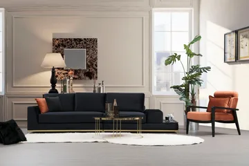 Mezonzo 4-seter Sofa - Svart - Møbler - Sofaer - 4 seter sofa