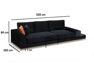 Mezonzo 4-seter Sofa - Svart - Møbler - Sofaer - 4 seter sofa