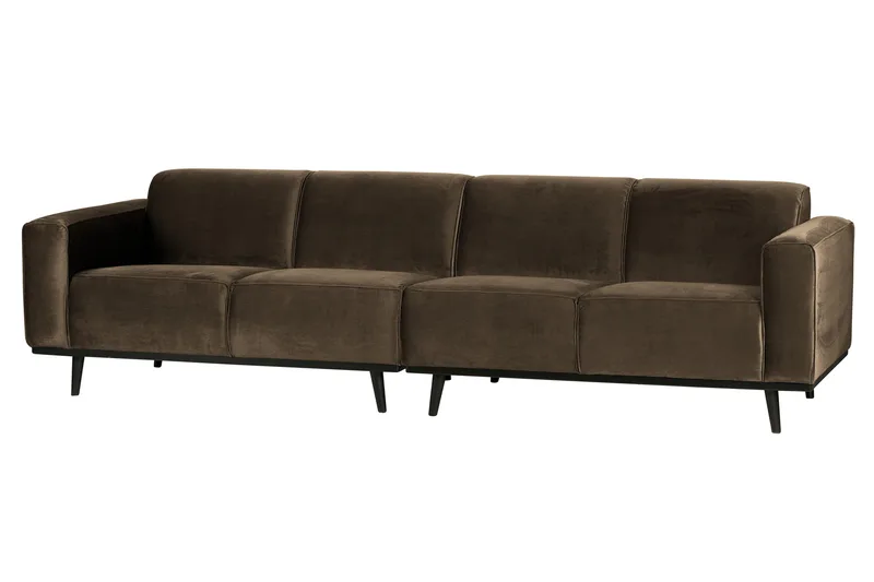 Statement 4-seters Fløyelssofa - Taupe - Møbler - Sofaer - 4 seter sofa