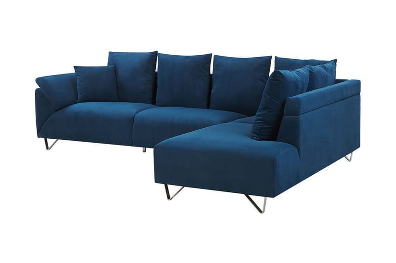 4-seters Hjørnesofa Hennung Venstre - Blå - 4 seters sofa med divan - Sofaer med sjeselong