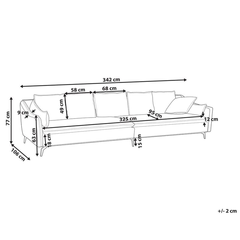 4-seters sofa Aure - Lys grå - Møbler - Sofaer - 4 seter sofa