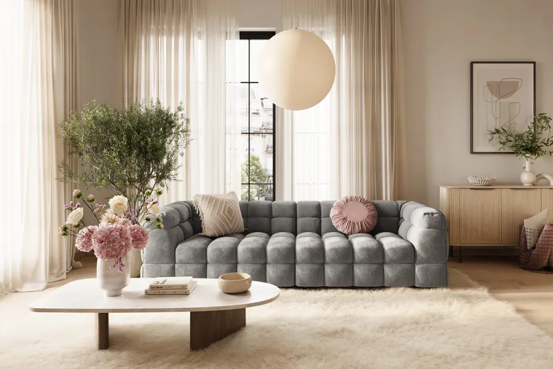 4-seters Sofa Elise - Mørkegrå - Møbler - Sofaer - 4 seter sofa