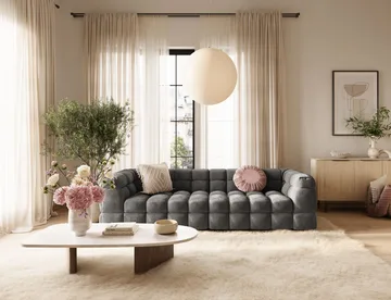 4-seters Sofa Elise - Mørkegrå - Møbler - Sofaer - 4 seter sofa