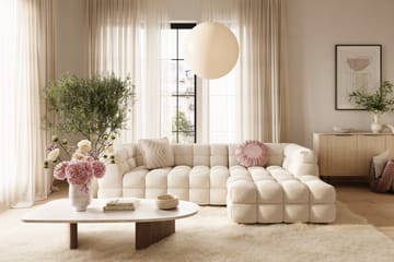 4-seters Sofa Elise med Sjeselong Høyre - Beige Teddy - Møbler - Sofaer - Sofaer med sjeselong - 4 seters sofa med divan