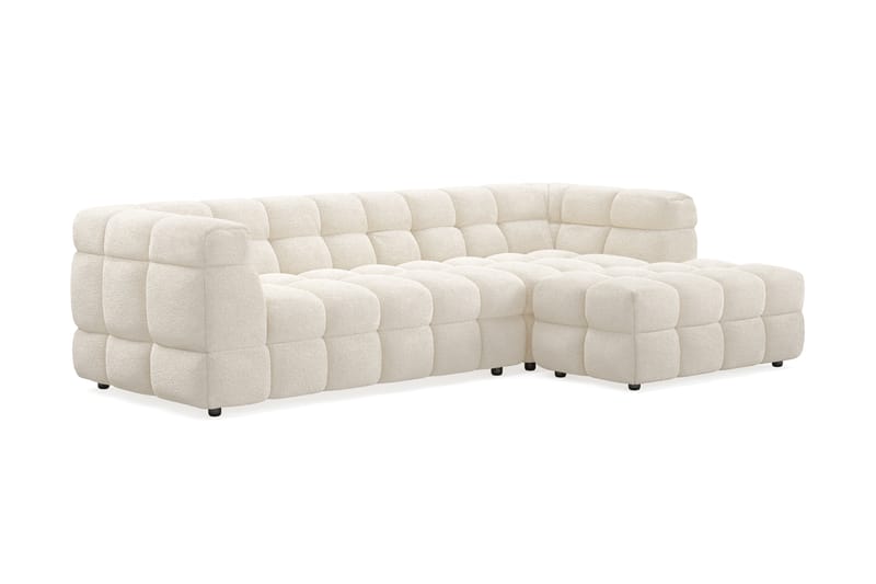 4-seters Sofa Elise med Sjeselong Høyre - Beige Teddy - Møbler - Sofaer - Sofaer med sjeselong - 4 seters sofa med divan