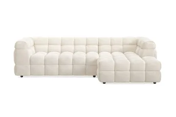 4-seters Sofa Elise med Sjeselong Høyre - Beige - Møbler - Sofaer - Sofaer med sjeselong - 4 seters sofa med divan