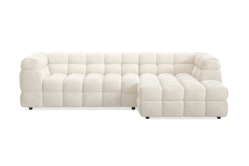 4-seters Sofa Elise med Sjeselong Høyre - Beige - Møbler - Sofaer - Sofaer med sjeselong - 4 seters sofa med divan