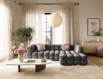 4-seters Sofa Elise med Sjeselong Høyre - Mørkegrå - Møbler - Sofaer - Sofaer med sjeselong - 4 seters sofa med divan