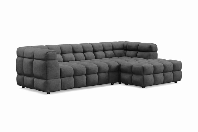4-seters Sofa Elise med Sjeselong Høyre - Mørkegrå - Møbler - Sofaer - Sofaer med sjeselong - 4 seters sofa med divan