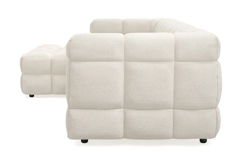 4-seters Sofa Elise med Sjeselong Venstre - Beige Teddy - Møbler - Sofaer - Sofaer med sjeselong - 4 seters sofa med divan