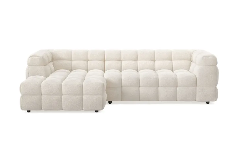 4-seters Sofa Elise med Sjeselong Venstre - Beige Teddy - Møbler - Sofaer - Sofaer med sjeselong - 4 seters sofa med divan