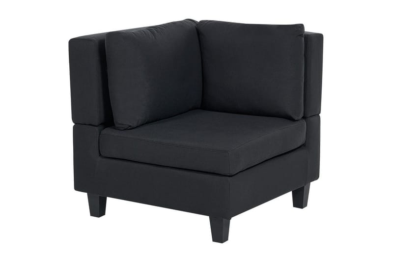 4-sits Hörnsoffa Beliani Unstad Beige/svart, Högervänd, Polyester Black - Møbler - Sofaer - Modulsofaer - Komplett modulsofa