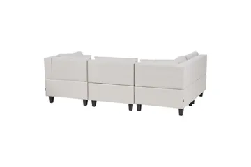 4-sits Hörnsoffa Beliani Unstad Beige/svart, Högervänd, Polyester Beige, Black - Møbler - Sofaer - Modulsofaer - Komplett modulsofa