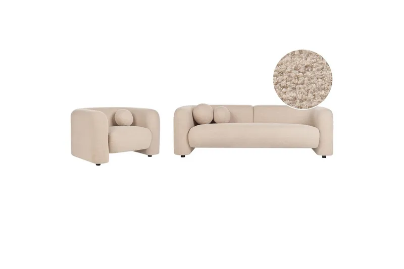 4-sits Soffgrupp Beliani Leiren Beige Beige