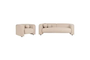 4-sits Soffgrupp Beliani Leiren Beige Beige - Møbler - Sofaer - Sofagrupper