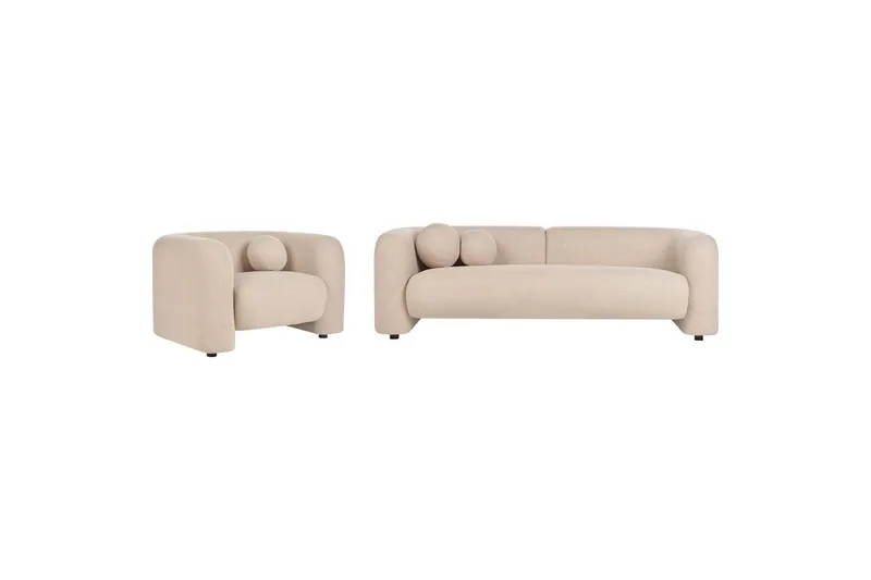 4-sits Soffgrupp Beliani Leiren Beige Beige - Møbler - Sofaer - Sofagrupper