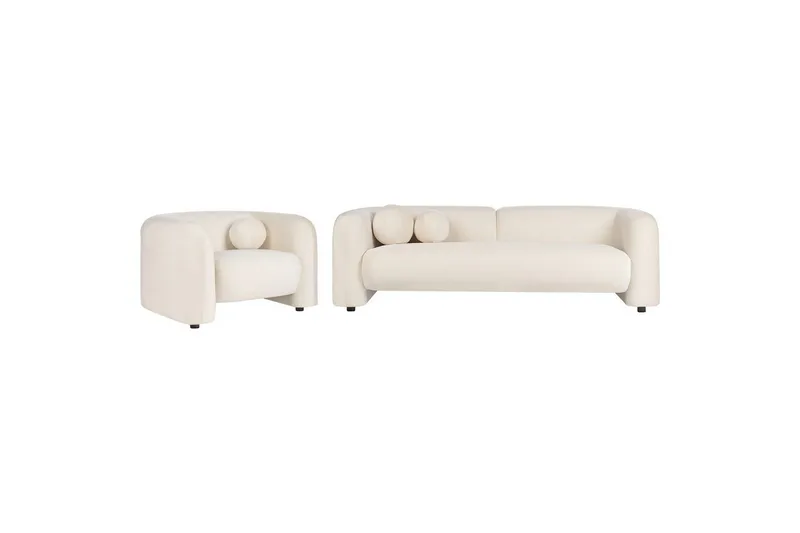 4-sits Soffgrupp Beliani Leiren Beige Offwhite