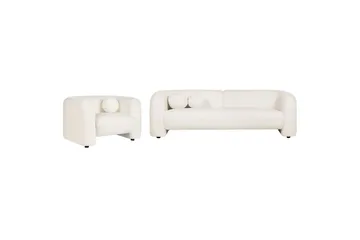 4-sits Soffgrupp Beliani Leiren Beige White - Møbler - Sofaer - Sofagrupper