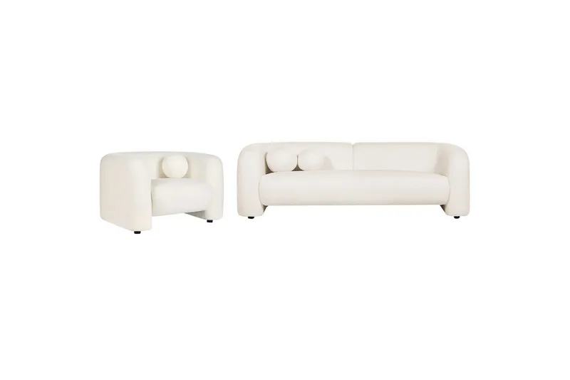 4-sits Soffgrupp Beliani Leiren Beige White - Møbler - Sofaer - Sofagrupper