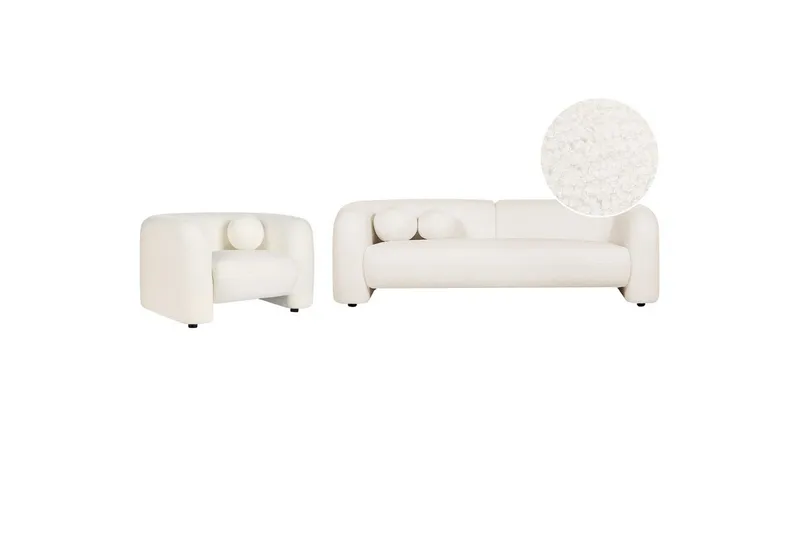 4-sits Soffgrupp Beliani Leiren Beige White