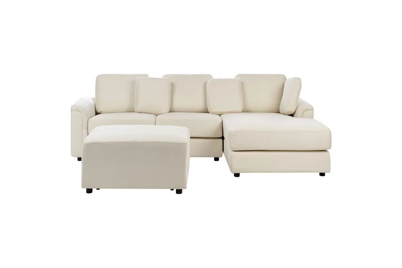 4-sitssoffa Beliani Kohlo Beige/svart, Högervänd Beige||Black Right-faced - Møbler - Sofaer - Sofagrupper