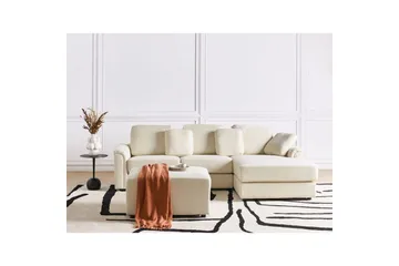 4-sitssoffa Beliani Kohlo Beige/svart, Högervänd Beige||Black Right-faced - Møbler - Sofaer - Sofagrupper