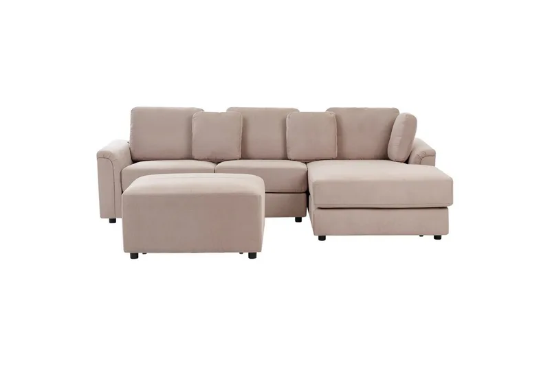 4-sitssoffa Beliani Kohlo Beige/svart, Högervänd Taupe Right-faced, Beige