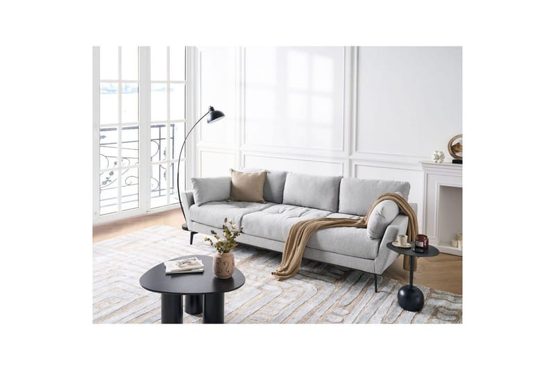 4-sitssoffa Beliani Nenola Beige, svart Grey||Black - Møbler - Sofaer - 4 seter sofa