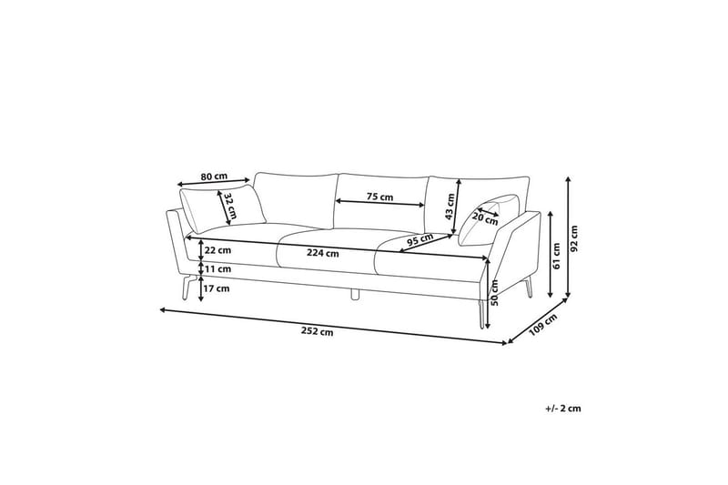 4-sitssoffa Beliani Nenola Beige, svart Grey||Black - Møbler - Sofaer - 4 seter sofa