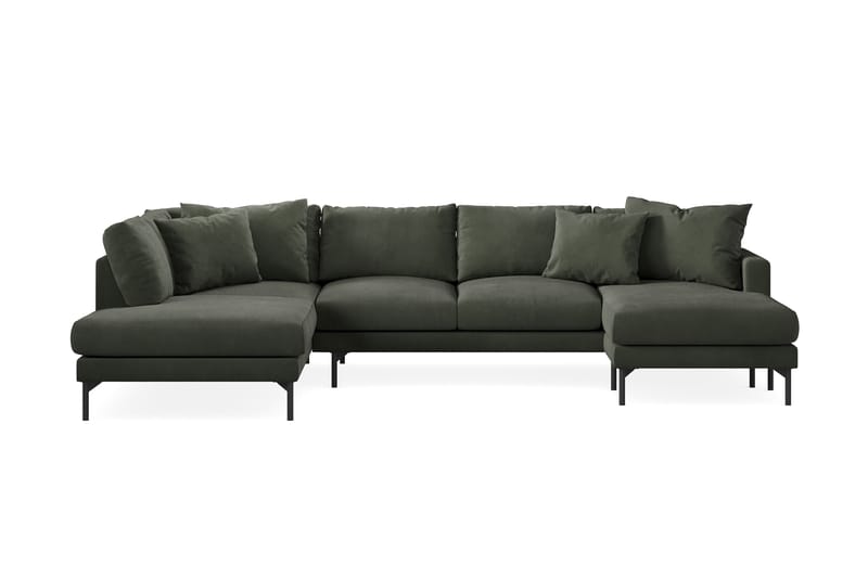 5-seters U-Sofa Armunia - Mørk grønn - U-sofa