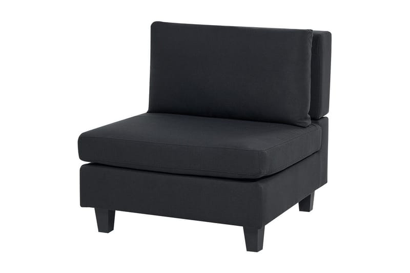 5-sits Hörnsoffa med fotpall Beliani Unstad Blå/Svart, Vänstervänd, Polyester Black - Møbler - Sofaer - Modulsofaer - Komplett modulsofa