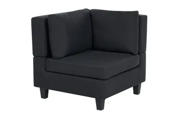 5-sits Hörnsoffa med fotpall Beliani Unstad Blå/Svart, Vänstervänd, Polyester Black - Møbler - Sofaer - Modulsofaer - Komplett modulsofa