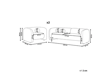 5-sits Soffgrupp Beliani Leiren Beige Offwhite - Møbler - Sofaer - Sofagrupper