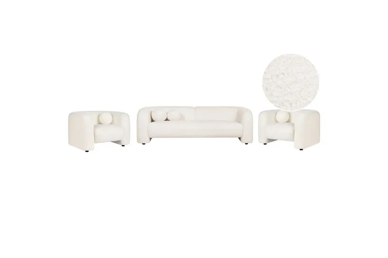 5-sits Soffgrupp Beliani Leiren Beige White