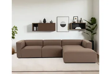 Abbas 4-seters Sofa med Divan - Brun - Møbler - Sofaer - Sofaer med sjeselong - 4 seters sofa med divan