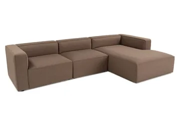 Abbas 4-seters Sofa med Divan - Brun - Møbler - Sofaer - Sofaer med sjeselong - 4 seters sofa med divan