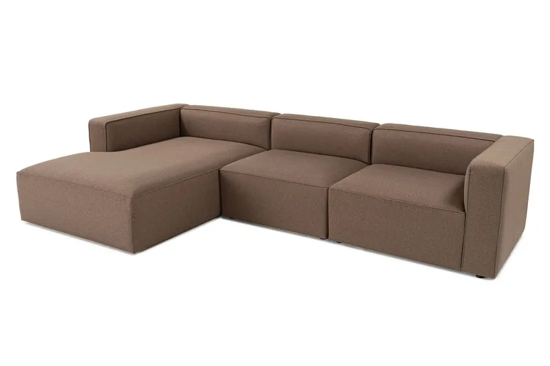 Abbas 4-seters Sofa med Divan - Brun - Møbler - Sofaer - Sofaer med sjeselong - 4 seters sofa med divan