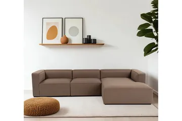 Abbas 4-seters Sofa med Divan - Brun - Møbler - Sofaer - Sofaer med sjeselong - 4 seters sofa med divan