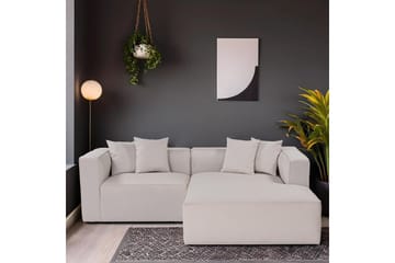 Abbas 4-seters Sofa med Divan - Ecru - Møbler - Sofaer - Sofaer med sjeselong - 4 seters sofa med divan