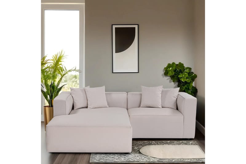 Abbas 4-seters Sofa med Divan - Ecru - Møbler - Sofaer - Sofaer med sjeselong - 4 seters sofa med divan