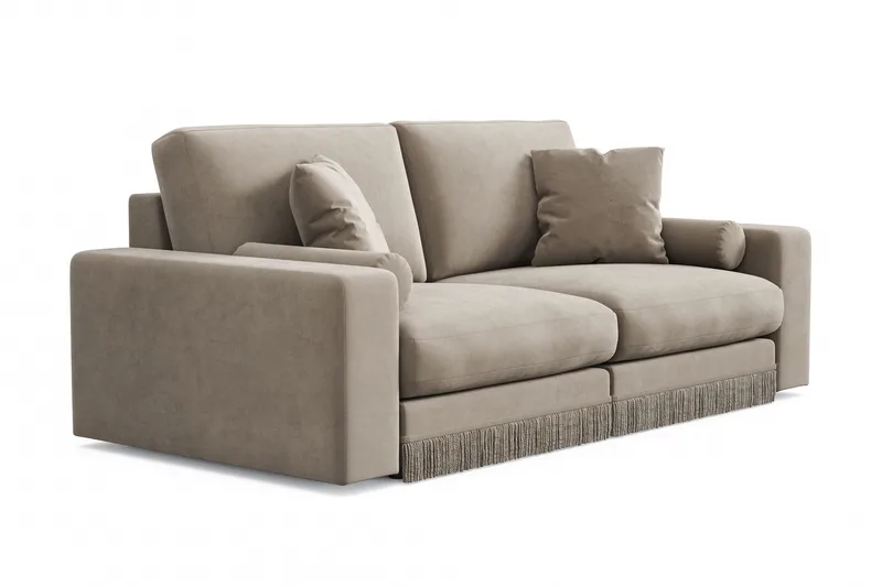 Adelsö by Gynning 3-seter Dyp Sofa i fløyel - Beige - Møbler - Sofaer - Fløyelssofaer