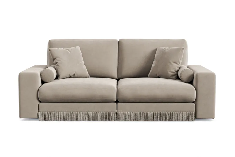 Adelsö by Gynning 3-seter Dyp Sofa i fløyel, Beige