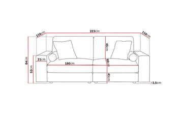 Adelsö by Gynning 3-seter Dyp Sofa i fløyel - Beige - Møbler - Sofaer - Fløyelssofaer