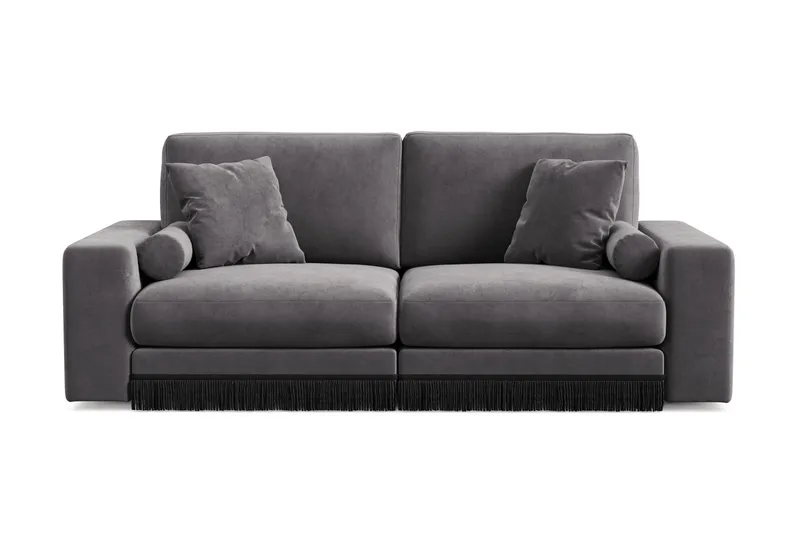 Adelsö by Gynning 3-seter Dyp Sofa i fløyel, Mørkegrå