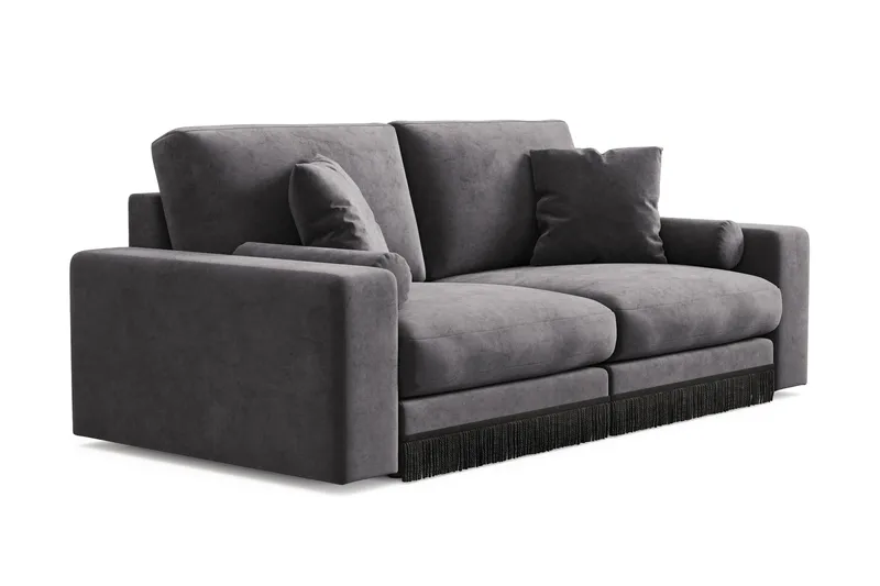 Adelsö by Gynning 3-seter Dyp Sofa i fløyel - Mørkegrå - Møbler - Sofaer - Fløyelssofaer